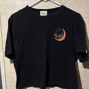 Dirty Laundry Black Crop Top with Orange Graphic